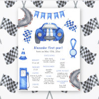 Race Car First Birthday Milestone Birthday