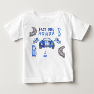 Race Car First Birthday Party  Baby T-Shirt