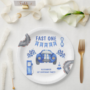 Race Car First Birthday Party  Paper Plate