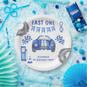 Race Car First Birthday Party  Paper Plate