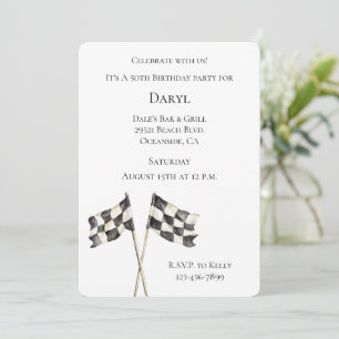 Race Car Flags Birthday Invitation