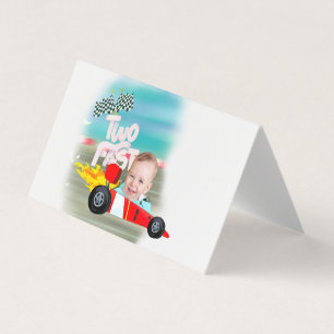 Race Car Food Label Two Fast Birthday  Business Card