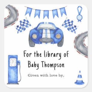 Race car - for the library of square sticker