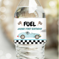 Race Car Fuel Vintage Racing Blue Boy Birthday