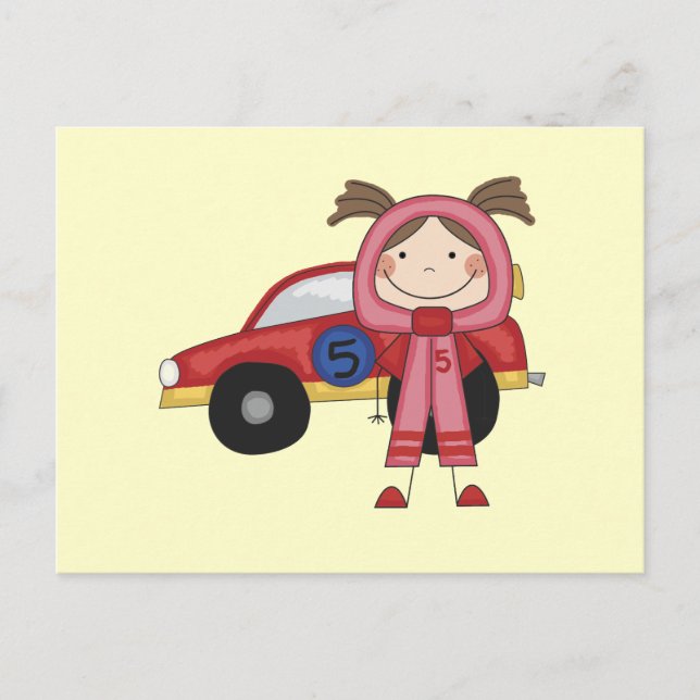 Race Car - Girl T-shirts and Gifts Postcard (Front)