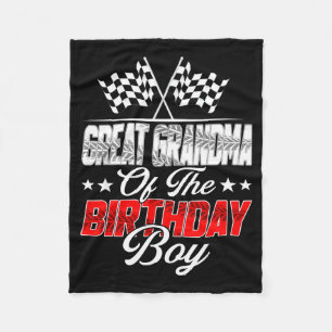 Race Car Great Grandma Of The Birthday Boy Racing Fleece Blanket