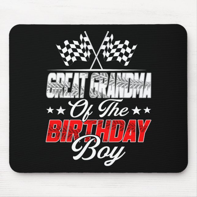 Race Car Great Grandma Of The Birthday Boy Racing  Mouse Pad (Front)