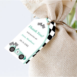  Race Car Green Birthday Party  Gift Tags