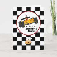 Race Car Happy 8th Birthday Card