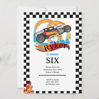 Race Car, Hotwheels Themed Birthday Party Invite