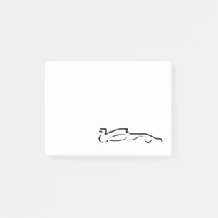 Race Car Line Drawing Silhouette Post-it Notes