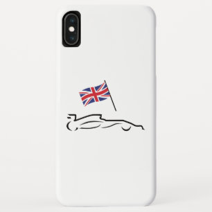 Race Car Line Drawing with British Flag Case-Mate iPhone Case