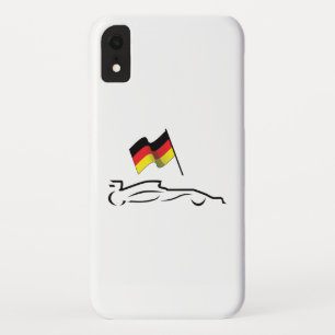 Race Car Line Drawing with German Flag Case-Mate iPhone Case