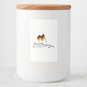 Race Car Line Drawing with German Flag Food Label