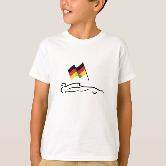 Race Car Line Drawing with German Flag T-Shirt (Front)