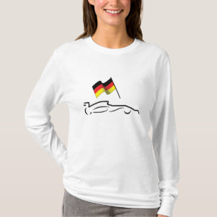 Race Car Line Drawing with German Flag T-Shirt