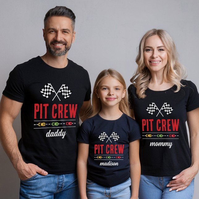 Race Car Matching Pit Crew Mummy T-Shirt (Creator Uploaded)