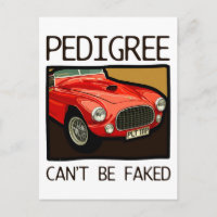 Race car pedigree, red classic sports car