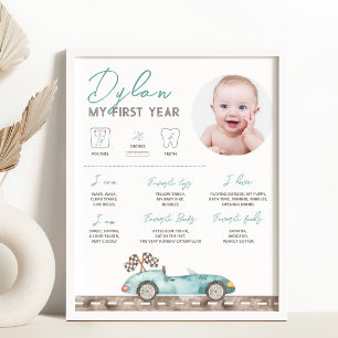 Race Car Photo Milestone Sign