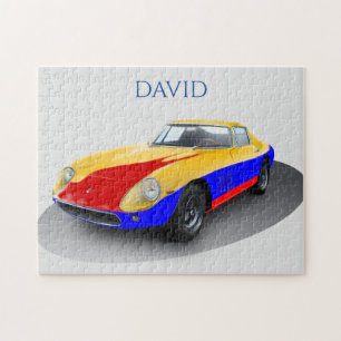 RACE CAR PUZZLE.  Personalized name. Jigsaw Puzzle