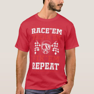 Race Car Racetrack Funny Drag Racing friends famil T-Shirt
