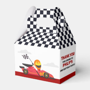 Race Car Racing Birthday Party Chequered Favour Box