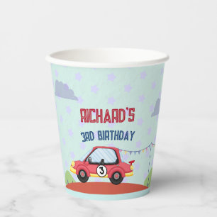 Race Car Racing Kid's Birthday Theme Paper Cups