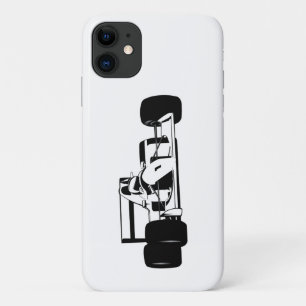 Race Car Silhouette black and white Case-Mate iPhone Case
