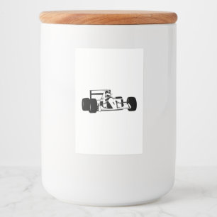 Race Car Silhouette black and white Food Label