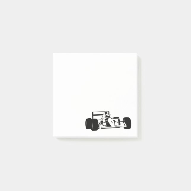 Race Car Silhouette black and white Post-it Notes (Front)
