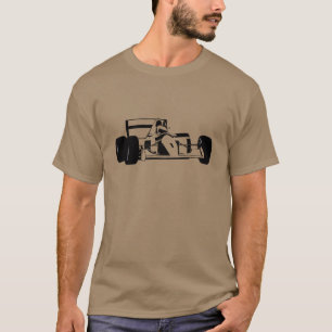 Race Car Silhouette black and white T-Shirt