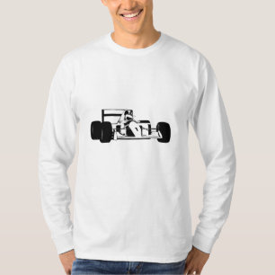 Race Car Silhouette black and white T-Shirt
