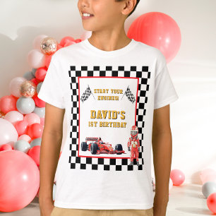 Race Car Start Your Engines 1st Birthday T-Shirt