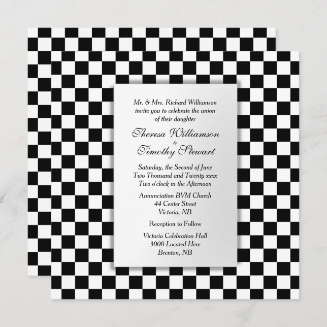 Race Car Theme Wedding Invitation (Front/Back)