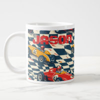 Race Car Themed Coffee Mug