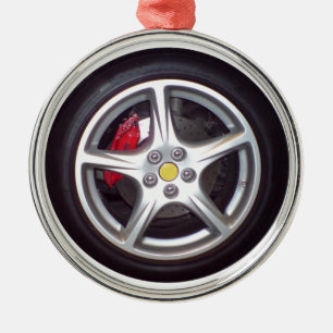 Race Car Wheel Metal Tree Decoration