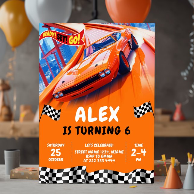 Race Cars Birthday Turbo wheels Invitation (Creator Uploaded)