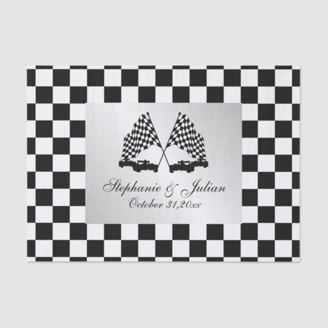 Race Cars Chequered Flag Tissue Paper (Front)