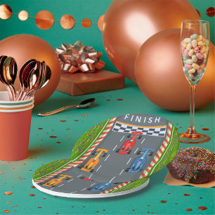 Race Cars Finish Line Paper Plate