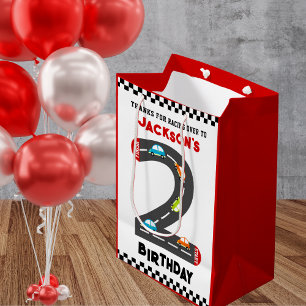 Race Cars Second Birthday Kids Party Medium Gift Bag
