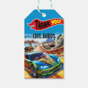 Race Cars Thank You Tags - Colorful Gift tag