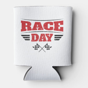 Race Day Chequered Flag Car Racing Can Cooler