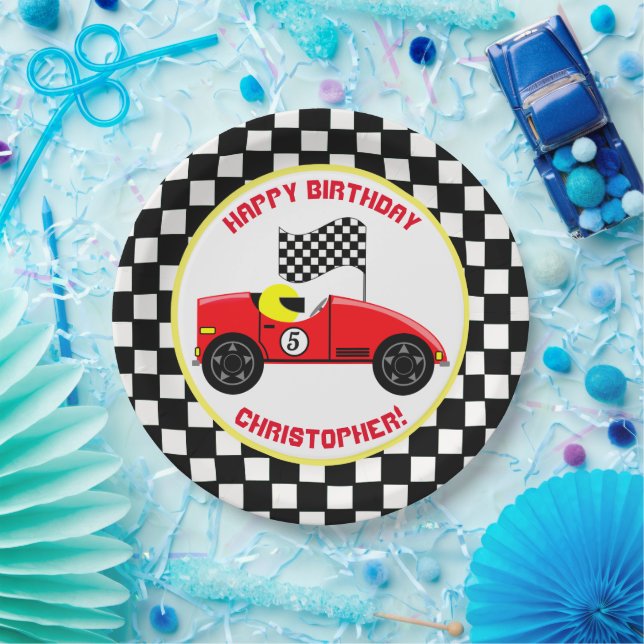 Race Fans Birthday Party Paper Plate (Party)