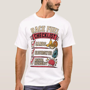 Race Fuel Checklist Funny Runner Humour T-Shirt