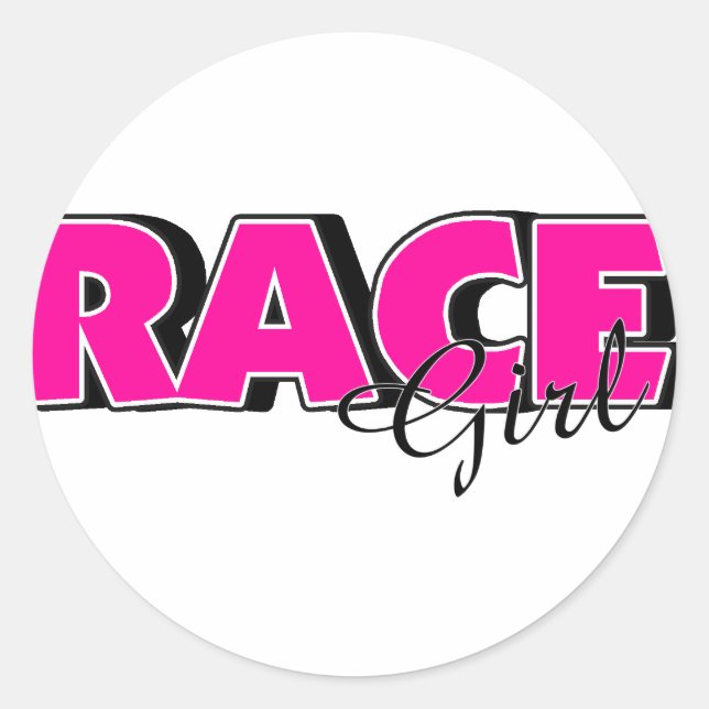 Race Girl Classic Round Sticker (Front)