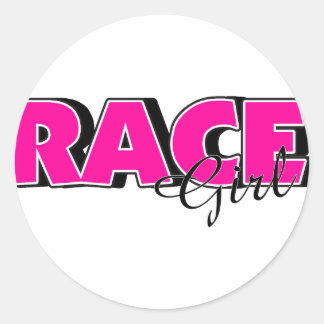 Race Girl Classic Round Sticker