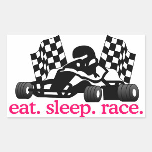Race (Go Kart) Rectangular Sticker