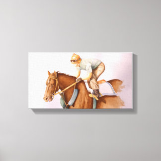 Race Horse and Jockey Canvas Print
