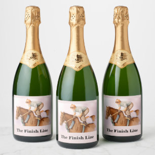 Race Horse and Jockey Sparkling Wine Label