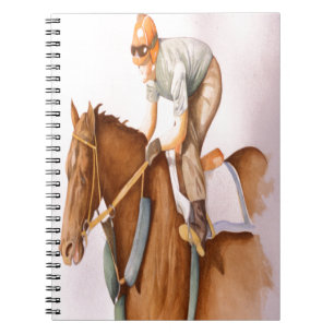 Race Horse and Jockey Spiral Notebook